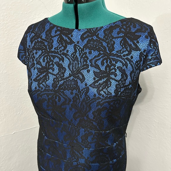 Alyx Black and Blue Lacy Evening Dress - Picture 2 of 7